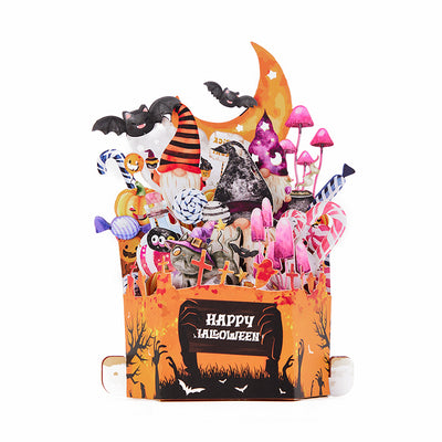 Manufacturer Sale Halloween 3D Pop-Up Card Spooky Ghost Witch Scene 3D Flower Box Greeting Card