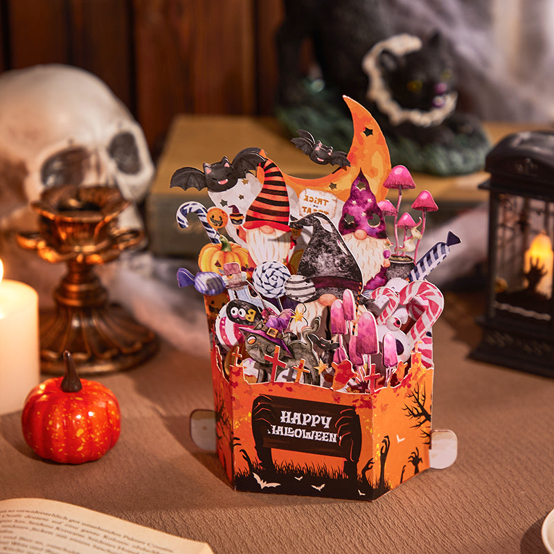 Manufacturer Sale Halloween 3D Pop-Up Card Spooky Ghost Witch Scene 3D Flower Box Greeting Card