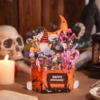 Manufacturer Sale Halloween 3D Pop-Up Card Spooky Ghost Witch Scene 3D Flower Box Greeting Card