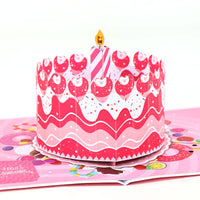 Bulk Order Light & Music Cherry Birthday Cake 3D Pop-up Card