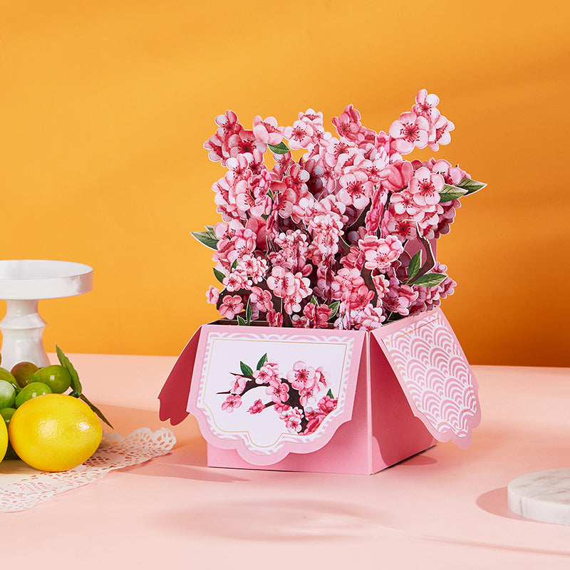 Strict Quality Cherry Blossom 3D Pop-Up Card Delicate Paper Floral 3D Flower Box