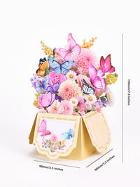 Butterfly & Flower Bouquet 3D Pop Up Greeting Card