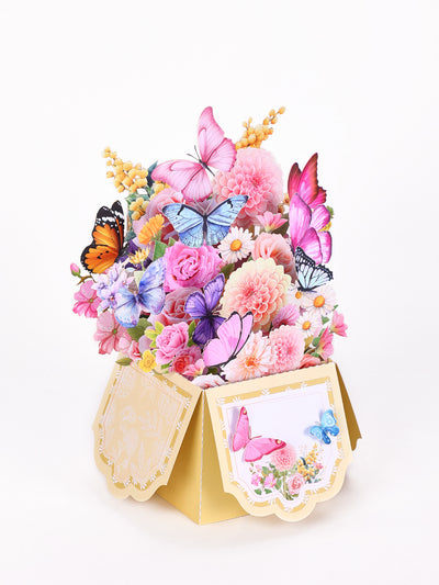 Butterfly & Flower Bouquet 3D Pop Up Greeting Card