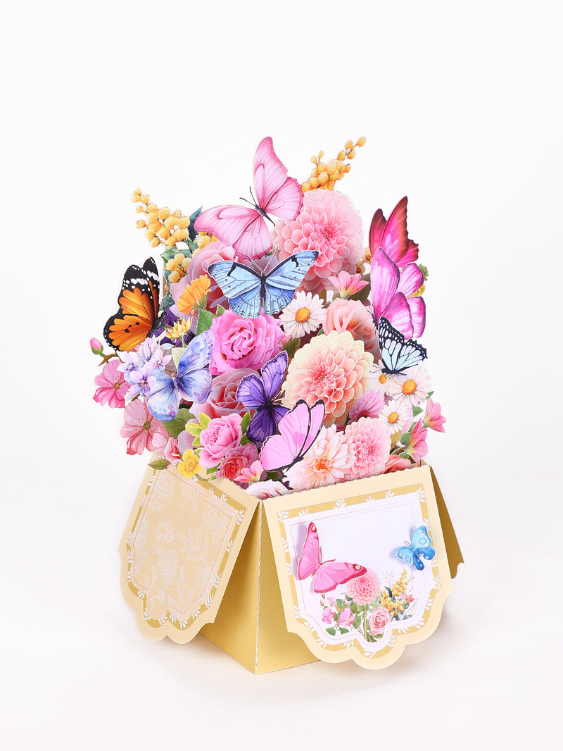 Butterfly & Flower Bouquet 3D Pop Up Greeting Card