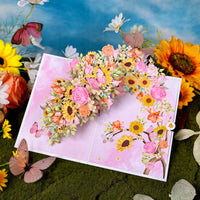 Factory Price 3D Pop-Up Card Sunflower Bouquet Spring Season Greeting Card