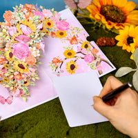 Factory Price 3D Pop-Up Card Sunflower Bouquet Spring Season Greeting Card