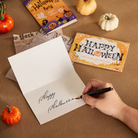 Factory Bulk Order Halloween 2D Flat Greeting Cards Set Trick or Treat Greeting Cards