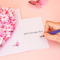 Cherry Blossom Heart Wreath 3D Pop-Up Greeting Card