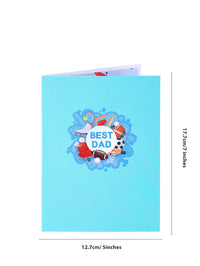 Celebrate the ultimate sports dad with our Best Dad 3D Pop-Up Greeting Card!