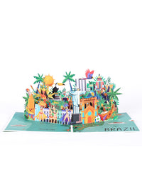 Rio de Janeiro 3D Pop-Up Card – Christ the Redeemer & Sugarloaf Mountain | Brazil Landmark Souvenir