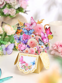 Butterfly & Flower Bouquet 3D Pop Up Greeting Card