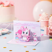 Wholesale Price Cute Unicorn 3D Pop-Up Greeting Card Magical Birthday Gift for Kids