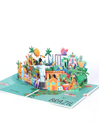 Rio de Janeiro 3D Pop-Up Card – Christ the Redeemer & Sugarloaf Mountain | Brazil Landmark Souvenir