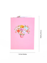 High Quality Colorful Mixed Flower Bouquet 3D Pop-Up Card Competitive Price Greeting Card