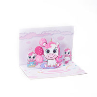 Wholesale Price Cute Unicorn 3D Pop-Up Greeting Card Magical Birthday Gift for Kids