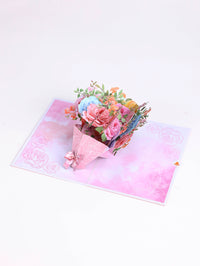 High Quality Colorful Mixed Flower Bouquet 3D Pop-Up Card Competitive Price Greeting Card