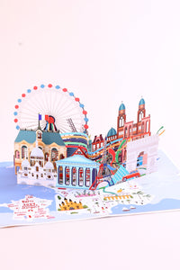 Paris 2024 Olympic 3D Pop-Up Card – Eiffel Tower Stadium & Olympic Landmarks | Limited Edition Souvenir