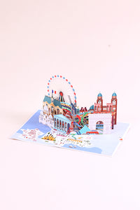 Paris 2024 Olympic 3D Pop-Up Card – Eiffel Tower Stadium & Olympic Landmarks | Limited Edition Souvenir