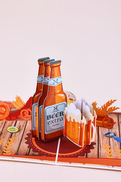 Beer Theme Father's Day Pop Up Card