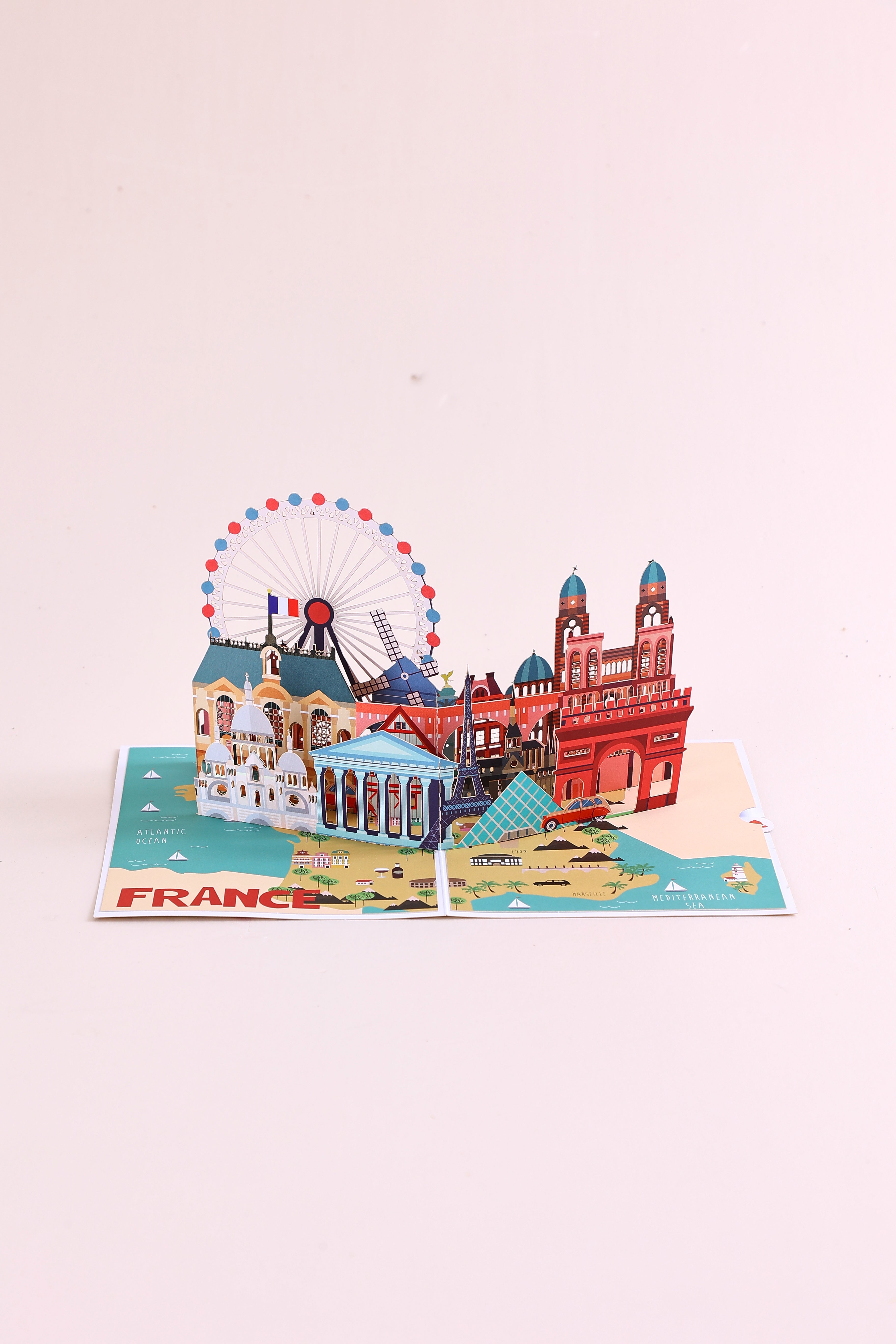 Paris 3D Pop-Up Card – Eiffel Tower & Notre-Dame | Romantic France Landmark Souvenir