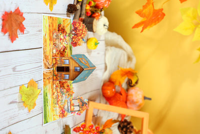 Orange Halloween Haunted House Flip Pop Up Card