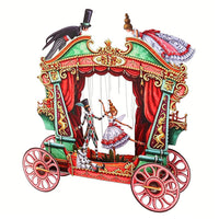 Vintage Wood Theater Horse Carriage Pop Up Card