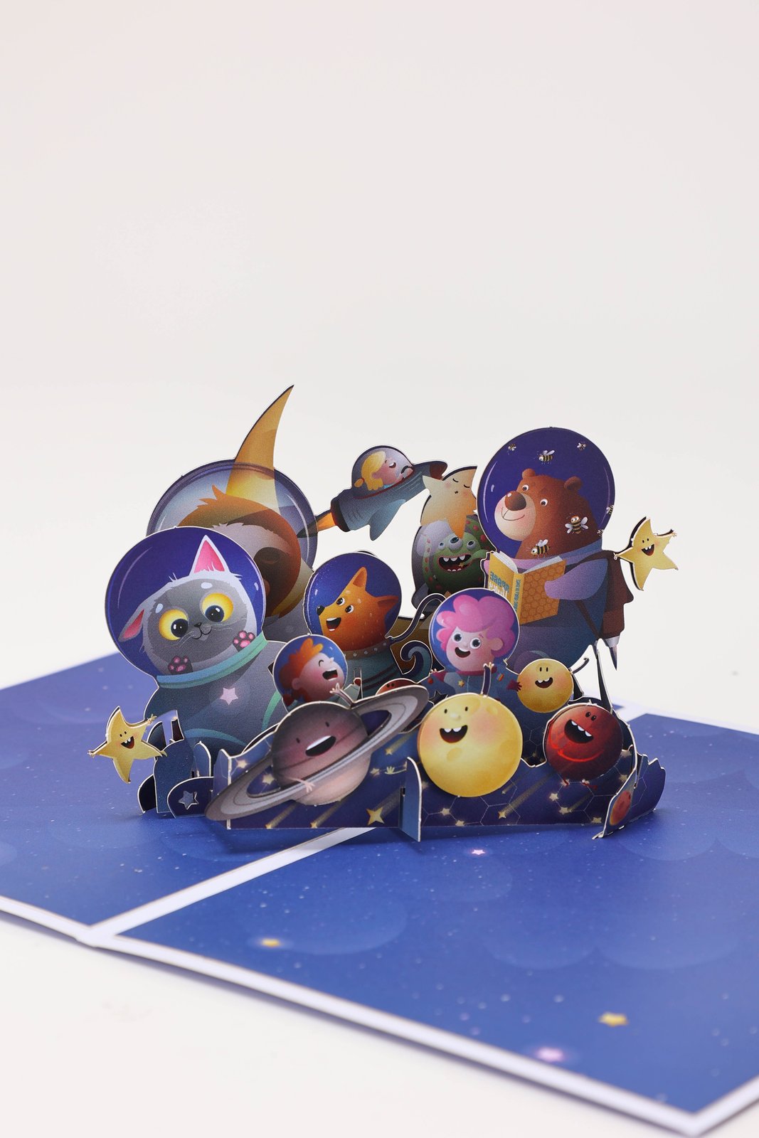 Space Animals Garden 3D Pop Up Card