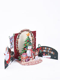 Christmas Snowman Christmas Tree Arch 3D Pop Up Card