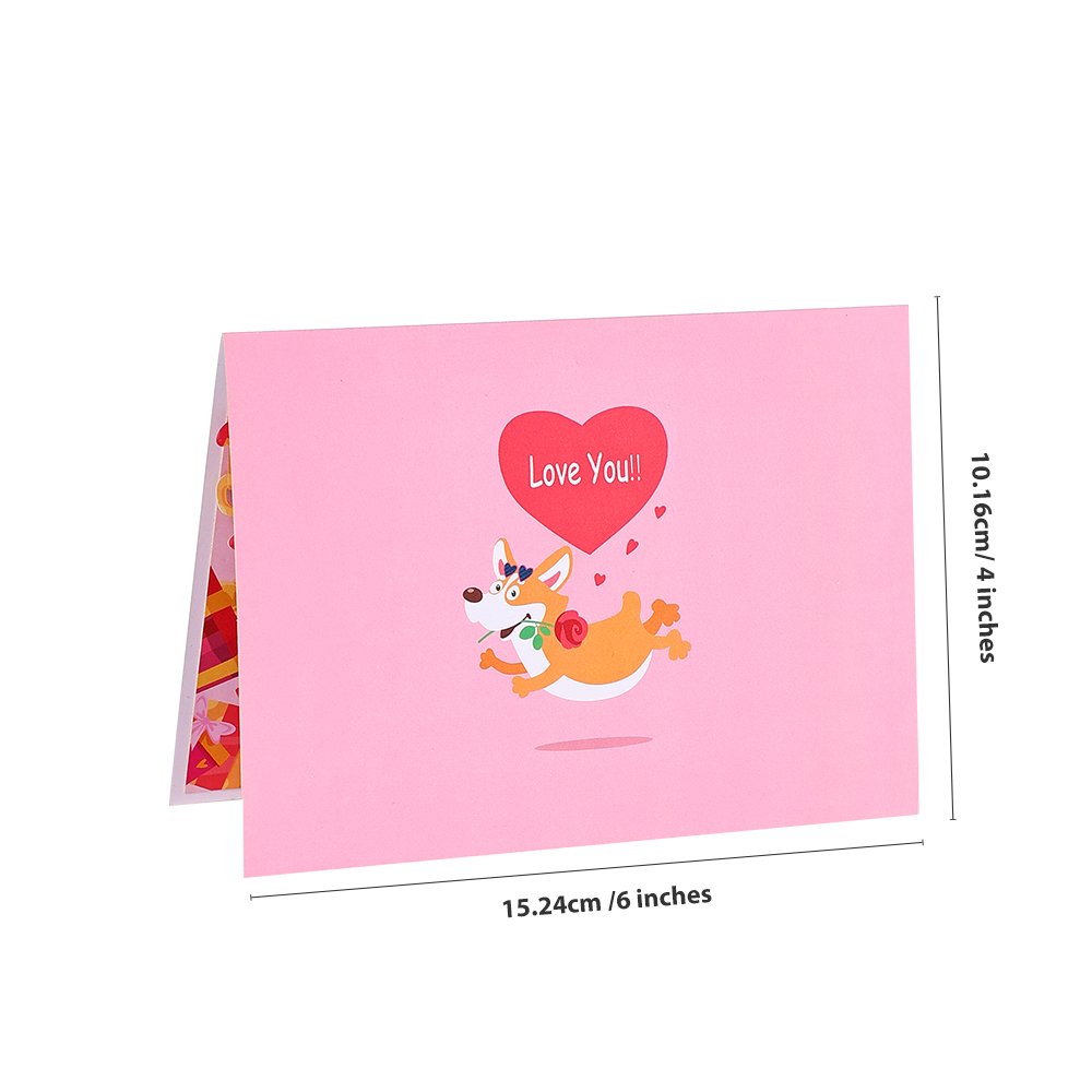 Plush Heart Dog Valentine's Day Greeting Card