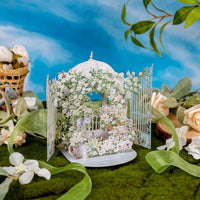 White Rose Double Door Ribbon Greeting Card