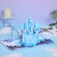 Icy Blue Castle 3D Pop Up Card