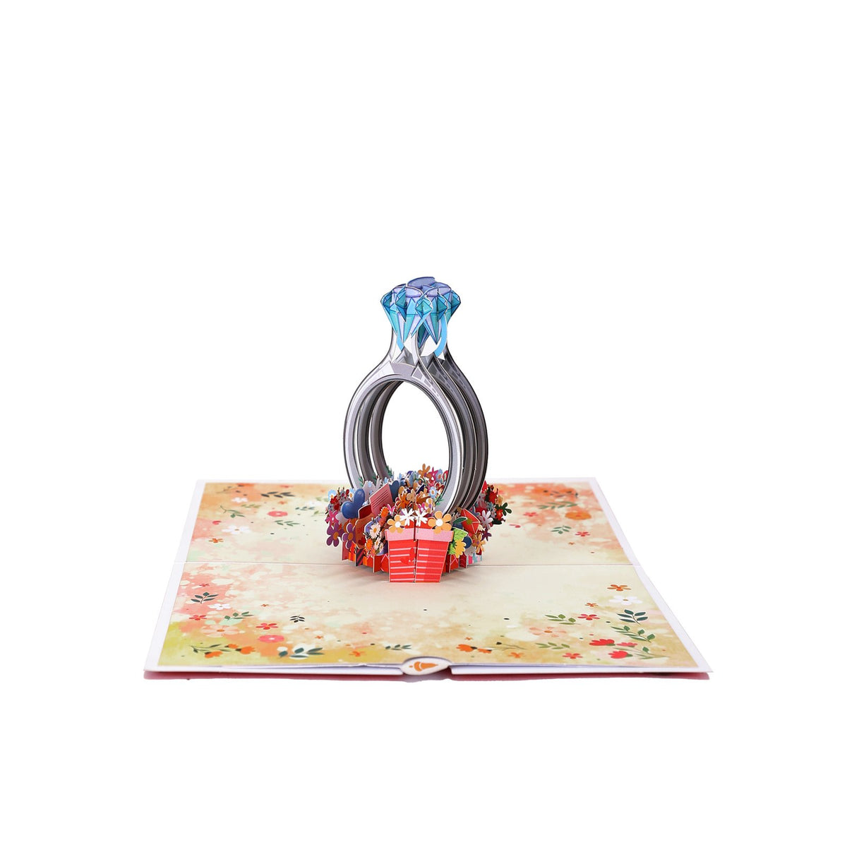 Blue Diamond Ring Proposal 3D Pop Up Card