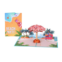 Summer Beach Party Umbrella 3D Pop Up Card
