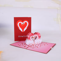 Heart Rose Swan Greeting Card
