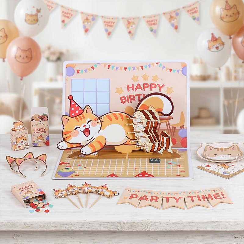 Egg Yellow Cat Greeting Card