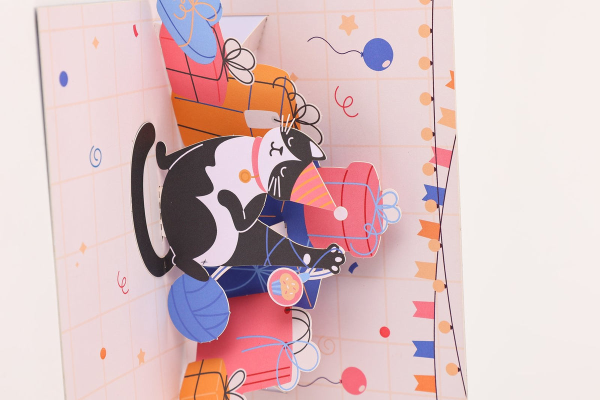 Cow Cat Happy Greeting Card