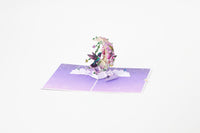 Hummingbird Fresh Flowers Crescent Moon 3D Pop Up Card