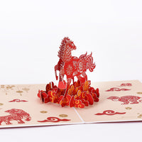Red Horse 3D Pop Up Card