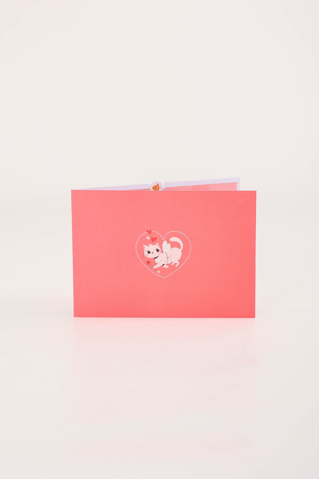 Cupid Cat Heart Balloon 3D Pop Up Card