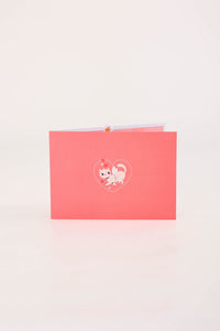 Cupid Cat Heart Balloon 3D Pop Up Card