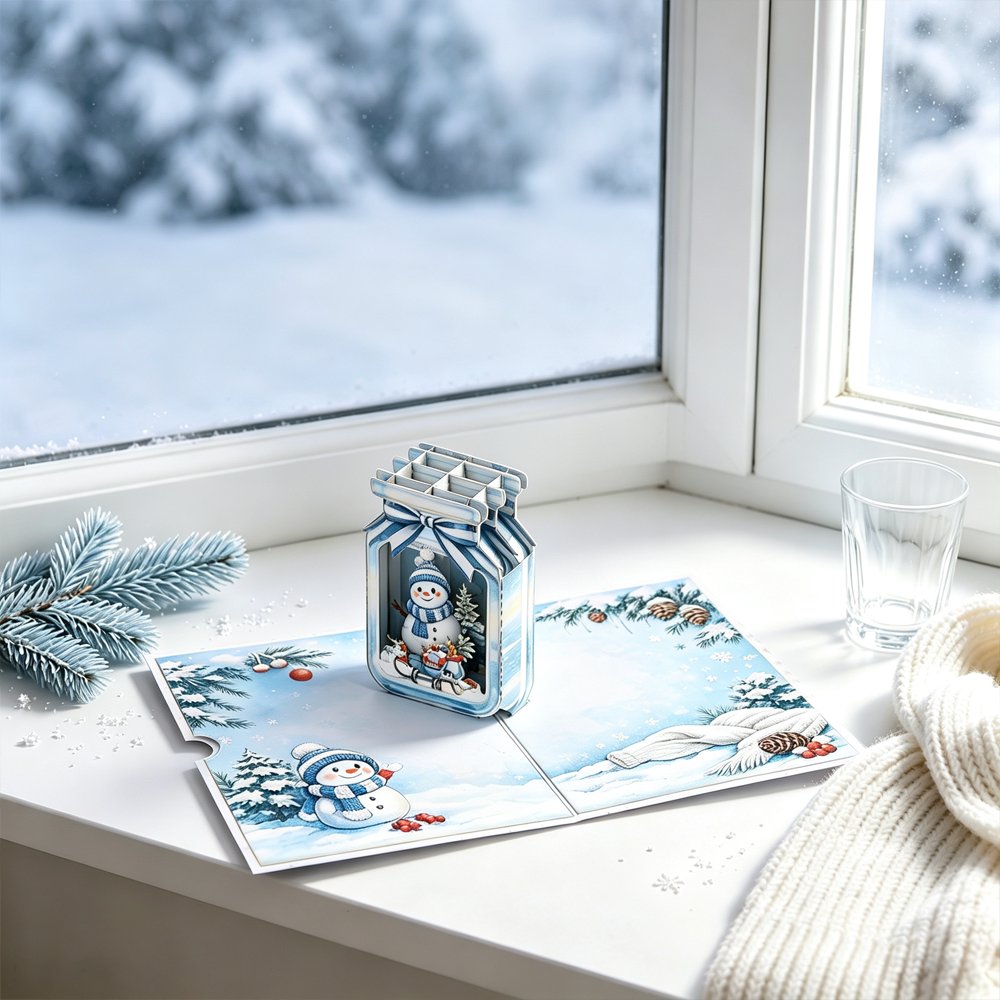 Christmas Snowman 3D Pop Up Card