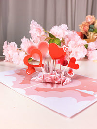 Valentine's Day Exploding Hearts Greeting Card