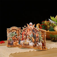 Palm Nativity Manger 3D Pop Up Card