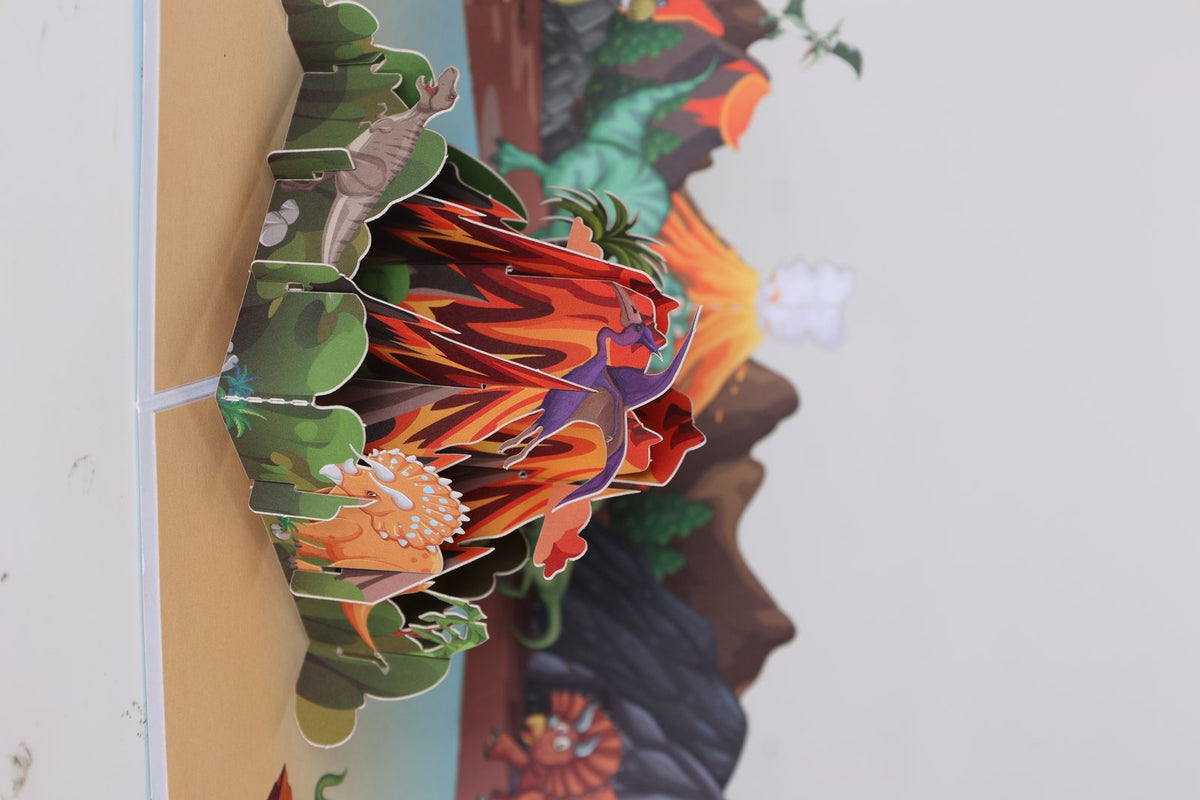 Dinosaur Volcano 3D Pop Up Card