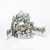 White Rose Double Door Pop Up Card