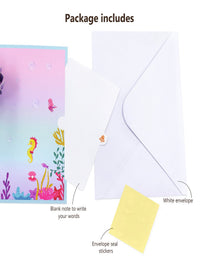 Gold Foil Mermaid Flip Pop Up Card