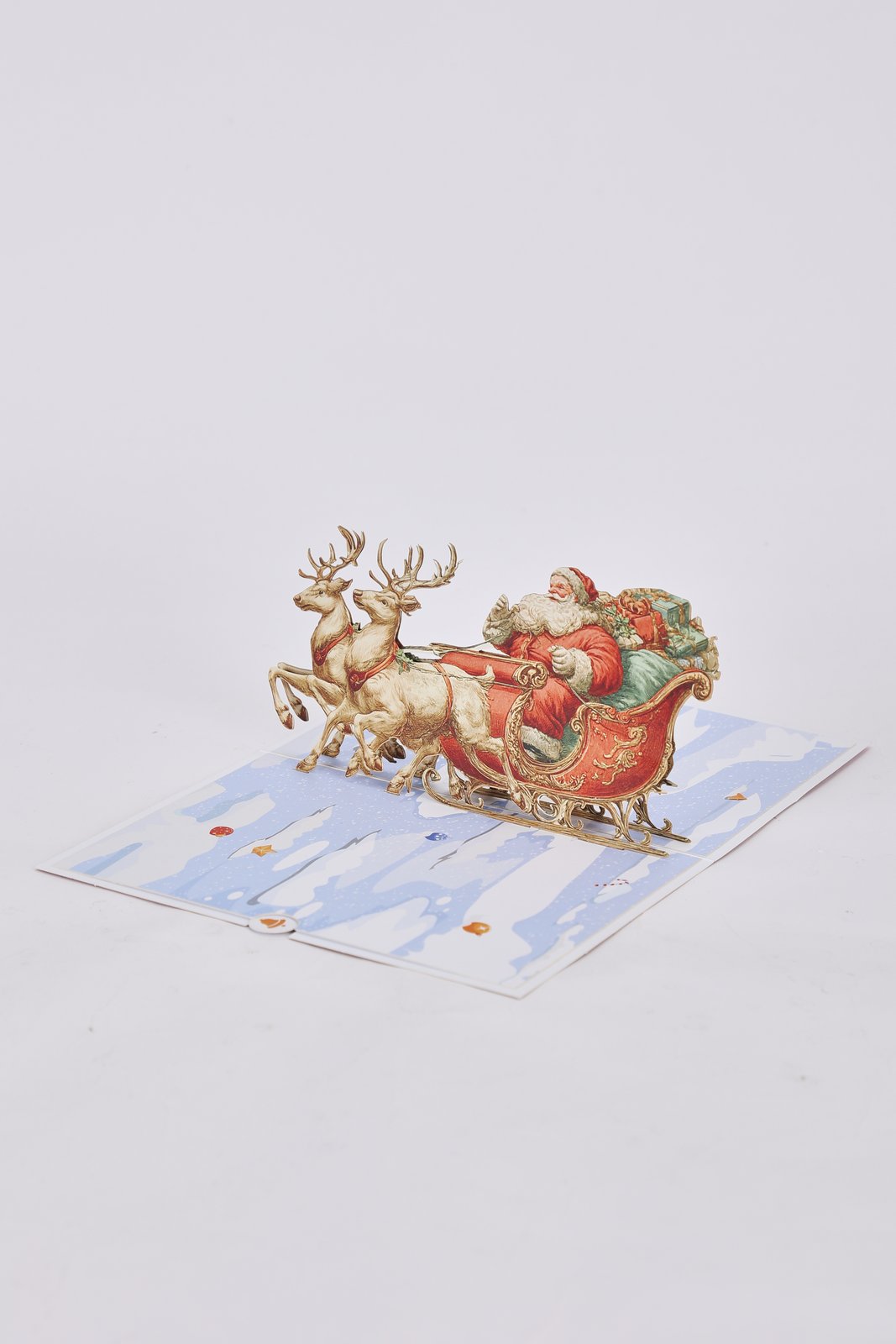 Santa Claus Sleigh Flip Pop Up Card