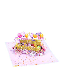 German Gold Glitter 3D Pop Up Card
