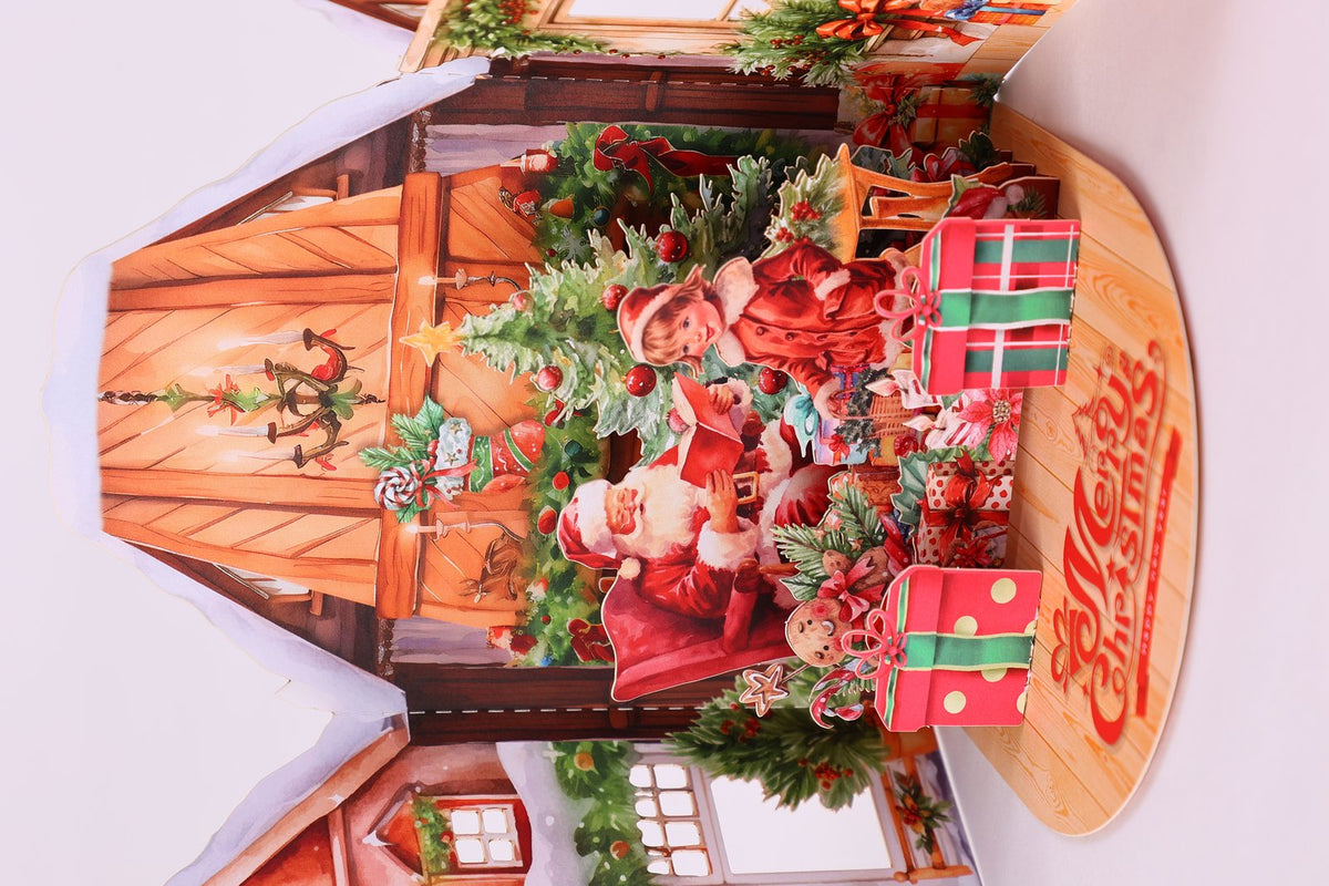 Vintage Double Door Pop Up Card