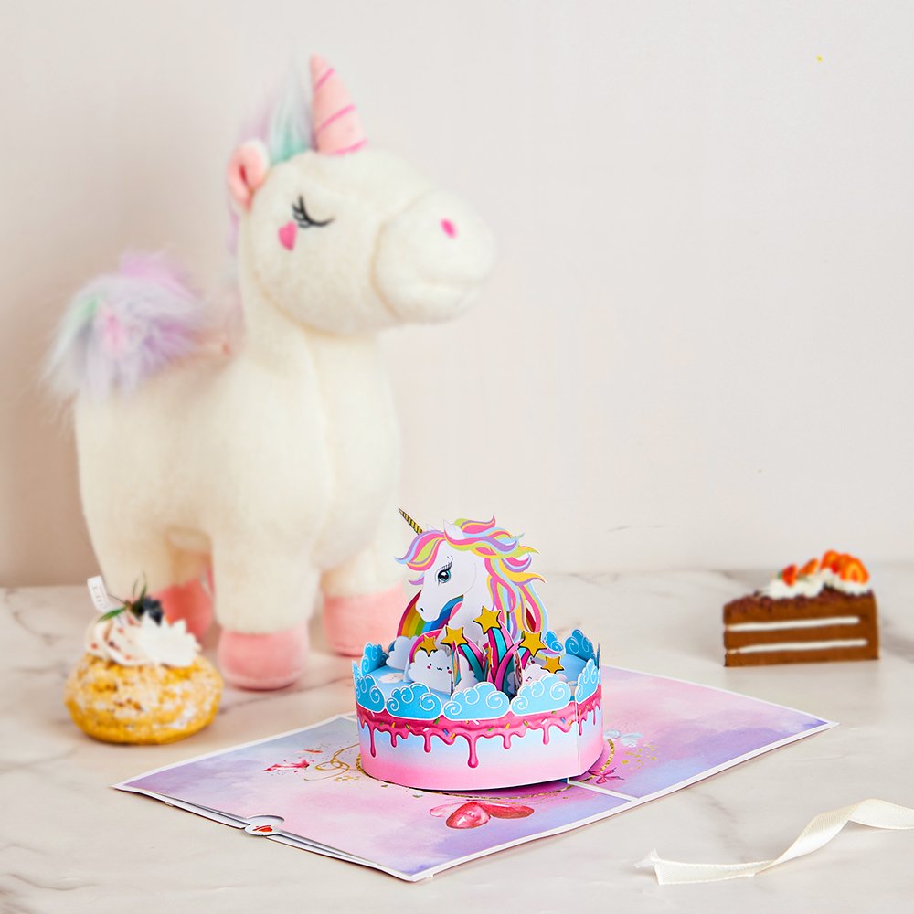 Unicorn Cake Greeting Card Plush Set
